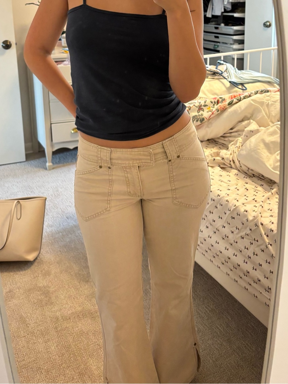 Old Navy Beige Wide Leg Jeans